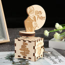 Retro Exquisite Wooden Hand Cranked Music Box Desktop Ornaments Kids Gifts