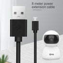 Black 8m/26ft USB Power Extension Cable Cord for Wyze Cam Pan Oculus Go Camera
