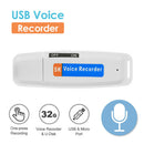 SK001 Portable U Disk TF Card USB Digital Audio Voice Recorder Pen (White)
