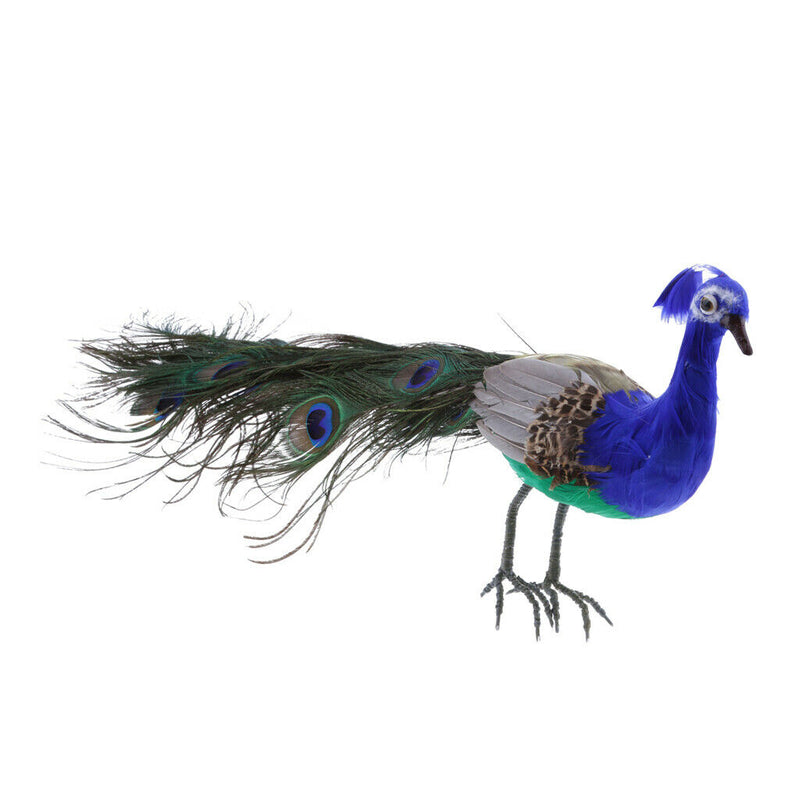 Vivid Artificial Peacock Bird Realistic Taxidermy Home Garden Yard