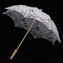White Lace Cotton Embroidery Wedding Umbrella Bridal Parasol Photo Prop BPO