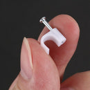 1 Bag(100Pcs) of 6MM Telephone Net Cable Clips With Steel Nail-White X2L2
