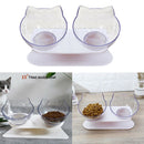 Cat Elevated Bowls Raised Feeder For Small Animals Cats Hamster Double Bowls