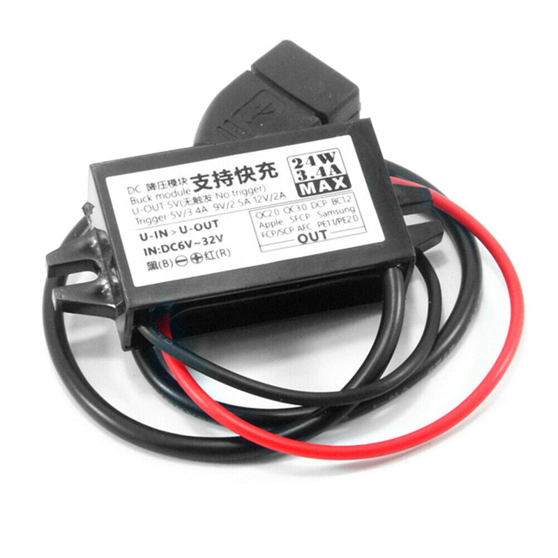 6-32V to 24W Fast Charging USB Power Supply DC-DC Buck Converter Module Adapter