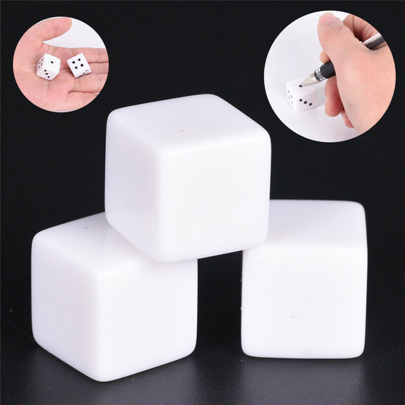 10pcs16mm blank white can write dice counting cubes square gaming dice M&O