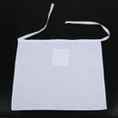 Kitchen Ware Chef Half Bistro Apron with Center Divide Pocket-White