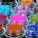 12 Mix Colours Nail Art Craft Acrylic Fine Metal Glitter-Powder-Pots-Tips-D C0B0