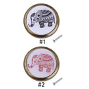 Elephant Design Zinc Alloy Round Pull Handle Knob for Home Furniture Decor