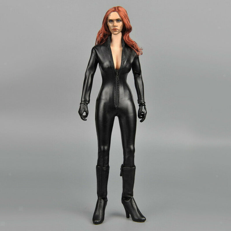1:6 Scale PU Leather Jumpsuit Women Costume Outfits for 12 inch  s HT / Phicen