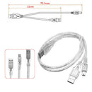 Dual USB 2.0 A Male to Mini USB B 5 Pin Male Data Cable For 2.5 HDD Hard Dr r Bj