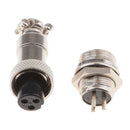 1set GX12 3Pin Male & Female Circular Aviation Socket Plug Wire Panel Connector