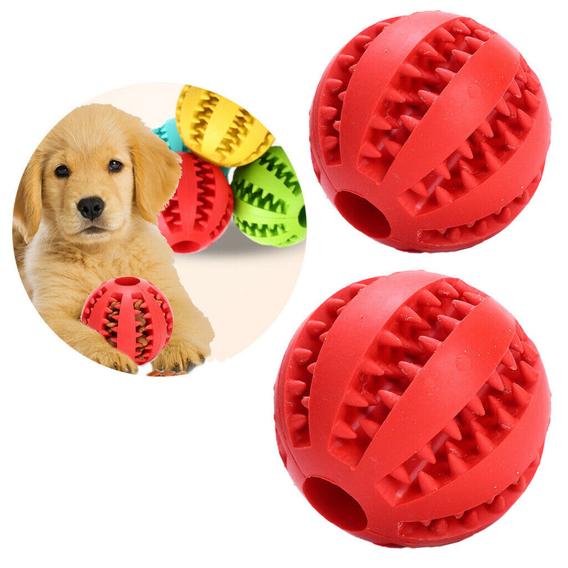 2Pcs Rubber Dog Ball Toys for Pet Tooth Cleaning/Chewing/Playing,IQ Treat Ball