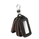 Mens PU Leather Car Key Case Key Holder Key Organizer Wallet Dark Coffee