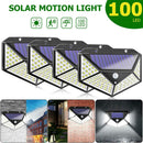 1x 100 LED Outdoor Solar Power Wall Light PIR Motion Sensor Garden Security Lamp