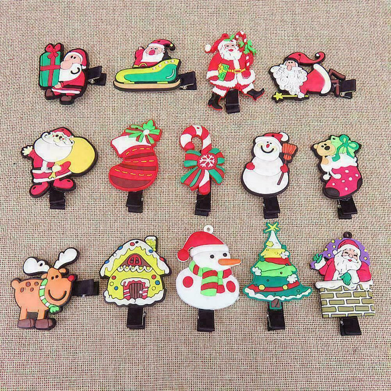 Women Girl Christmas Tree Snowman Mini Hairpin Hair New Gift Clip K3O7 V2F4