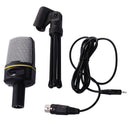 Microphone With Stand Tripod 3.5mm Audio Recording For Computer PC Phone Desktop