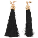 Ladies earrings fishhook black pair of earrings tassels