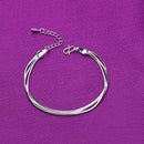 Bracelet Women elegant smooth three oaks adjustable chain jewelry Romantic  Z6Q2