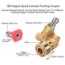 Pressure Washer Nozzle Tips Set, Quick Connector Pivoting Adapter Coupler w