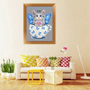 Diy 5D Diamond Painting By Number Kit, Cute Cat Crystal Rhinestone Embroide U5L1