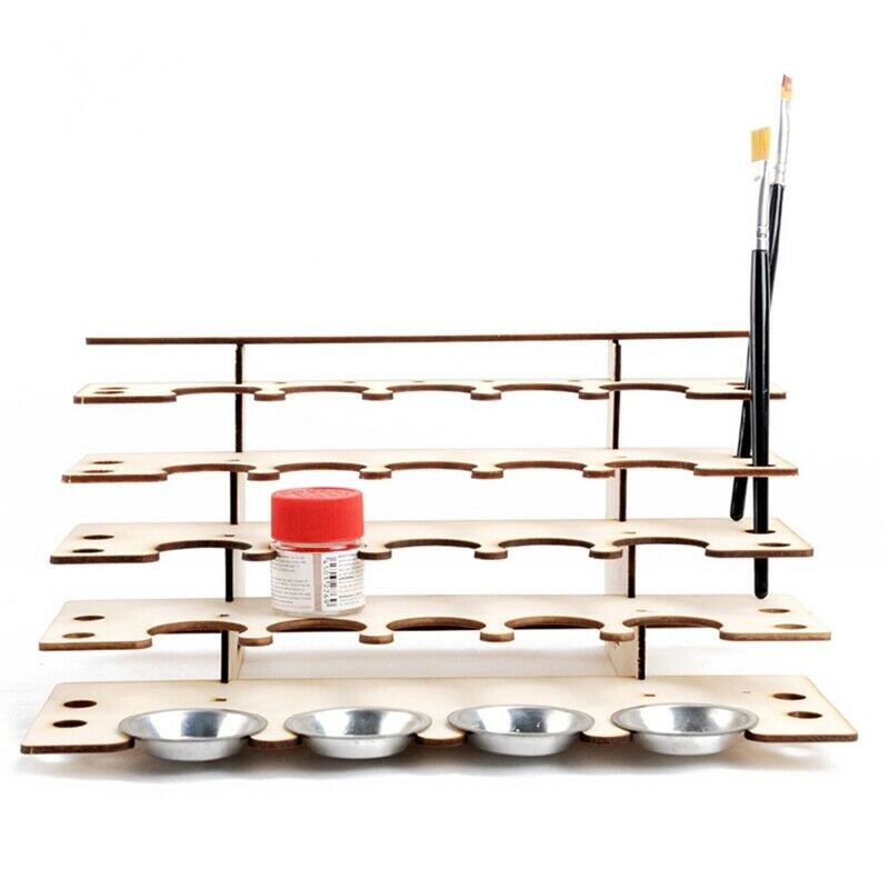 DIY Wooden Paint Rack Stand Painting Ink Bottle Storage Holder Organizer Pi R5E8