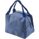 Stripe Lunch Box Carry Bag for Travel Picnic Navy blue