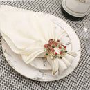 6Pcs Christmas Wreath Napkin Rings Metal Napkin Buckle Napkin Holder Napkin