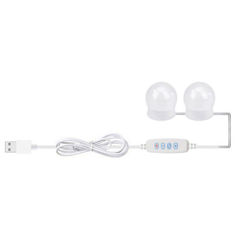 2pcs LED Makeup Mirror Light Bulb Kit Dimmable USB Hollywood Table Lights A