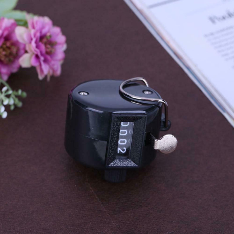 Clicker Counter 4 Digit Number Counters Plastic Shell Hand Held(Black)