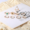 9Pcs/Set Bohemia Crystal Knuckle Rings Joint Finger Tip Rings Women Jewelry3 Kw