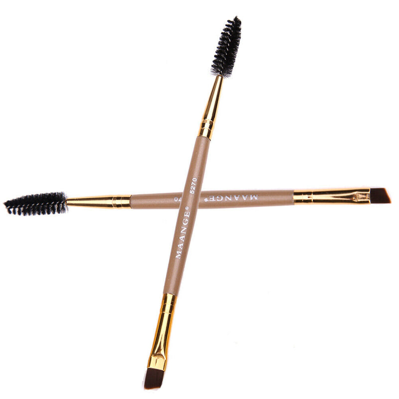 3pcs Double Head Eyebrow Brush Comb Eyeshadow Powder Eyeliner Makeup Brush A