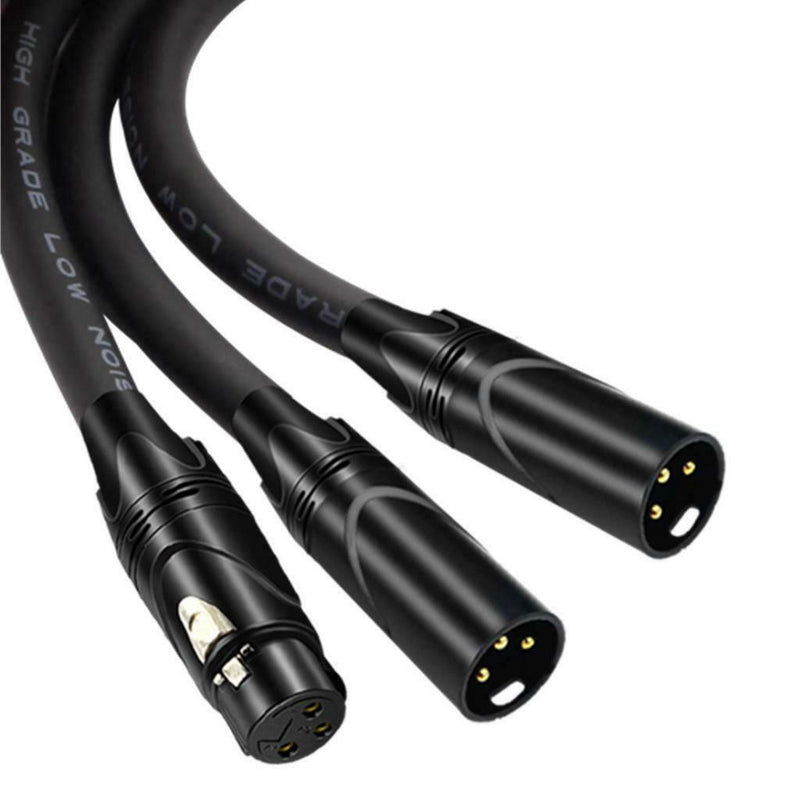 3Pin XLR Female Jack To Dual 2Male Plug Y Splitter Cable Adaptor Audio Cable