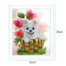 Lovely Dog 5D Diamond Cardboard Painting DIY Needlework Cross Stitch Set