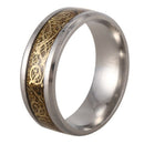 Dragon Scale Dragon Pattern Beveled Edges Celtic Rings Jewelry Wedding Band P9U5