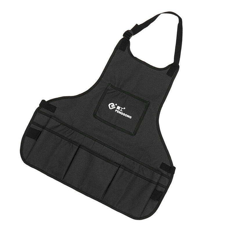Gardening Apron Multi Pocket Gardeners Handyman Hand Tool Pouch Black
