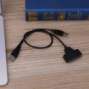 USB2.0 to 7+15Pin SATA HDD Adapter Easy Drive Cable with USB Power Port