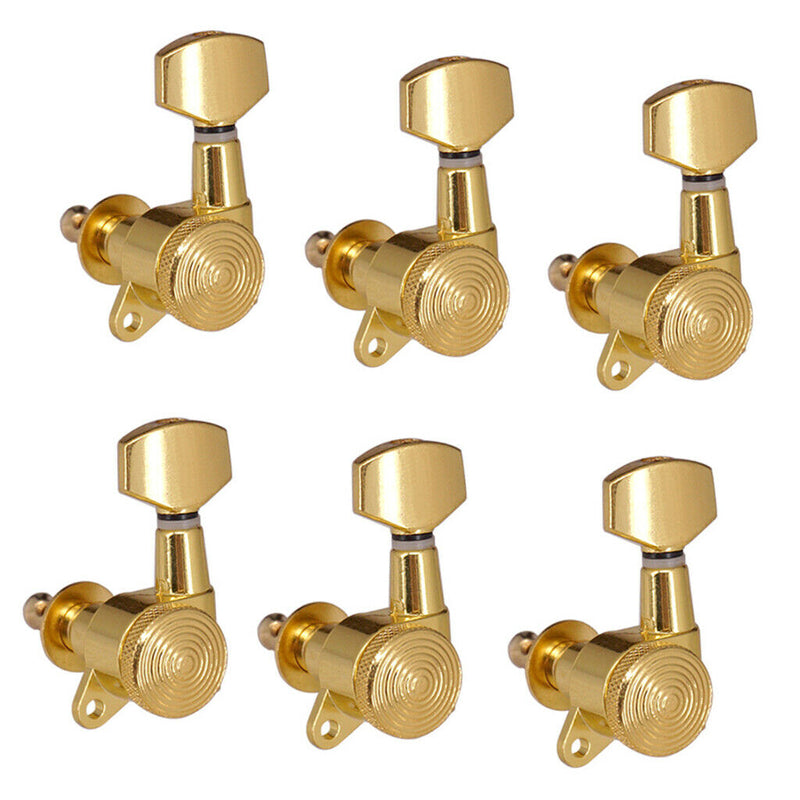 1 Set 6L Electric Guitar Tuning Pegs Lock String Iron Golden