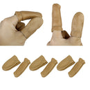 3 Pairs Leather Finger Cots Covers Sleeves for Fingers Protection