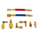 Adjustable R134A Adapter Fittings Quick Coupler High Low AC Air Conditioning