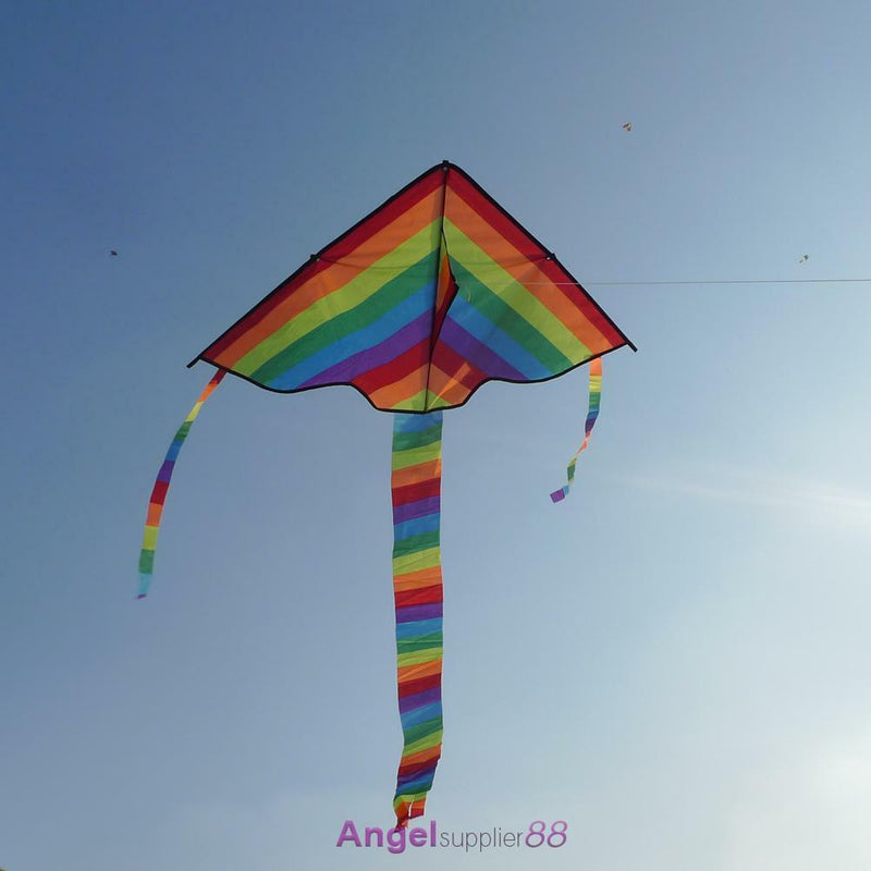 95x190cm Triangle Flying Rainbow Outdoor Sports Beach Kite Kids Summer Wind Gift