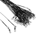 50pcs Steel Fishing Wires Leaders With Safety Snaps And Rolling Swivels