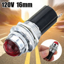 1x 16mm 5/8" 120V AC DC LED Signal Indicator Pilot Light Bulb Hot Rod Red Useful