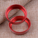 2pcs Fit For Grand Cherokee Console Volume CD Switch Knob Cover Circle Red