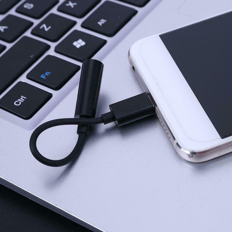 USB 3.1 Type-C Male to 3.5mm Female Earphone Audio Adapter Cable(Black)