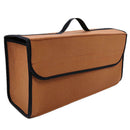 Trunk Organizer Felt Cloth Foldable Car SUV Storage Bag Cargo Box Brown Color