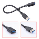 13inch Super Speed USB 3.0 Type A Male to Female BLACK Extension Cable