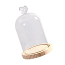 Decorative Glass Dome with Wooden Base - Cloche Bell Jar Display DIY 15cm