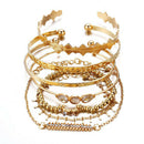 7Pcs/Set Bohemian Retro Crystal Geometry Open Bangle Bracelet Women JewelryS Gw