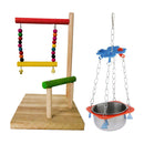 Set Of 2/2pcs Parrots Wooden Perch W/ Cage Water