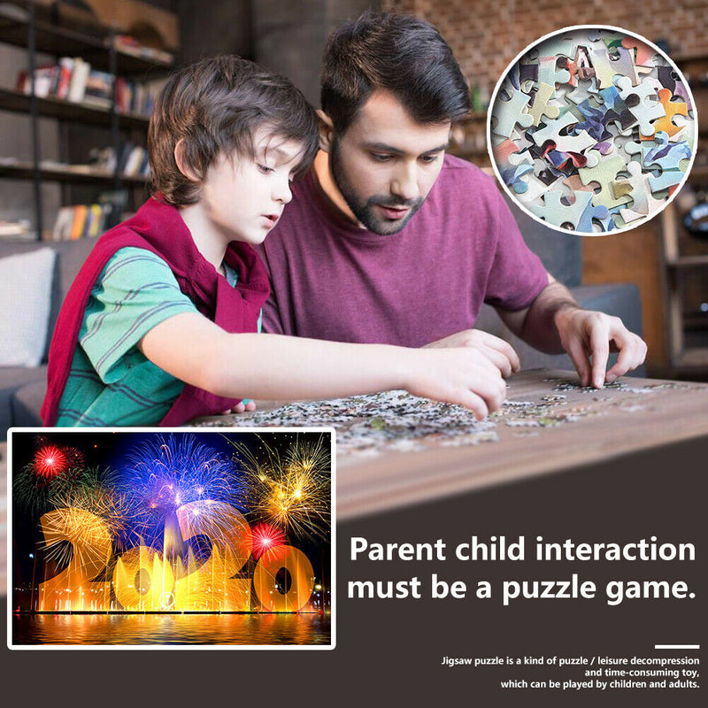 Paper Puzzles Jigsaw 1000pcs Water Fireworks Educational Assemble DIY Toys